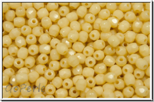 B�hm. Glasschliffperle, feuerpol., 3mm, cream, op., 50 Stk.
