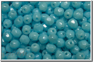 B�hm. Glasschliffperle, feuerpol., 4mm, blue, baby, lt., op., luster, 50 Stk.