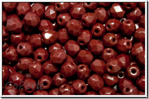 B�hm. Glasschliffperle, feuerpol., 4mm, garnet, lt., op., 50 Stk.