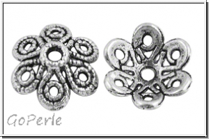 Perlenkappe "Kordelkranz", 12x3mm, antiksilberfb., Tibetsilber, 10 Stk.