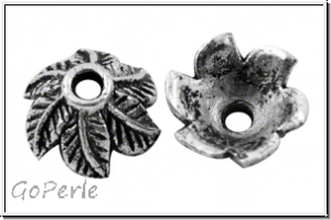 Perlenkappe "Blattkranz", 11x4mm, antiksilberfb., Tibetsilber, 10 Stk.