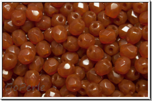B�hm. Glasschliffperle, feuerpol., 4mm, topaz, alabaster, 50 Stk.