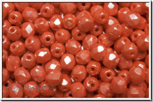 B�hm. Glasschliffperle, feuerpol., 4mm, orange, op., luster, 50 Stk.