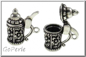 Anh�nger "Ma�krug, 3D", 19,5x18,5x10mm, antiksilberfb., Tibetsilber, 1 Stk.