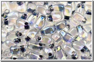 LDP-0283, MIYUKI Long Drops, crystal, trans., black-ld., AB, 10g