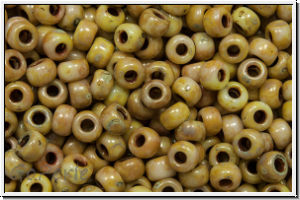 RR-08-4512, MIYUKI Rocailles, 08/0, yellow, op., picasso, 10g