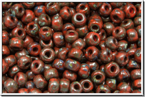 RR-08-4513, MIYUKI Rocailles, 08/0, red, op., picasso, 10g