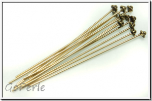 Kopfstifte "Kugelkranz", 57/0,8mm, antikmessingfb., Messing, 10 Stk.