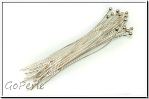 Kopfstifte "Kugel", 53/0,6mm, silberfb., Messing, 20 Stk.