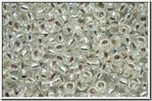 RR-11-1001, MIYUKI Rocailles, 11/0, crystal, trans., silver-ld., AB, 10g