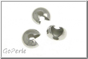 Kaschierperlen, "Crimp Cover", 5mm, glatt, antiksilberfb., Messing, 10 Stk.