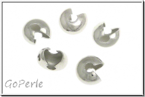Kaschierperlen, "Crimp Cover", 4mm, glatt, antiksilberfb., Messing, 10 Stk.