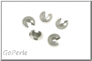 Kaschierperlen, "Crimp Cover", 3mm, glatt, antiksilberfb., Messing, 10 Stk.
