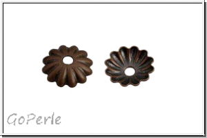 Perlenkappe "Gerillt", 6x1,4mm, antikkupferfb., Messing, 20 Stk.