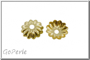 Perlenkappe "Gerillt", 6x1,4mm, goldfb., Messing, 20 Stk.