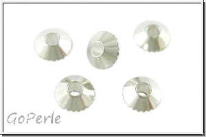Spacer "Bicone", 2x4mm, silberfb., Messing, 20 Stk.