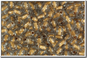 b�hm. Glasperle, rund, 4mm, crystal, trans., brass-ld., 50 Stk.