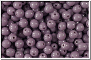 b�hm. Glasperle, rund, 4mm, lavender, dk.,op., 50 Stk.