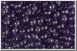b�hm. Glasperle, rund, 4mm, tanzanite, trans., 50 Stk.