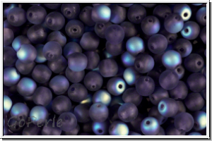 b�hm. Glasperle, rund, 4mm, tanzanite, trans., matte, AB, 50 Stk.