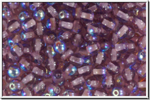 b�hm. Glasperle, rund, 4mm, amethyst, lt., trans., AB, 50 Stk.