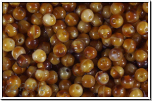 b�hm. Glasperle, rund, 4mm, amber, wolkig, 50 Stk.
