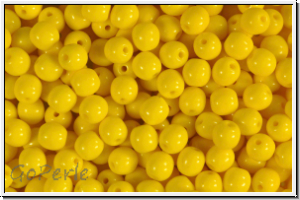 b�hm. Glasperle, rund, 4mm, yellow, op., 50 Stk.