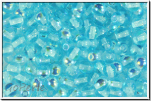 b�hm. Glasperle, rund, 4mm, aqua, trans., AB, 50 Stk.