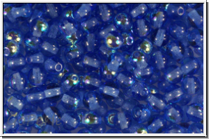 b�hm. Glasperle, rund, 4mm, sapphire, trans., AB, 50 Stk.
