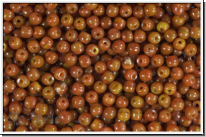 b�hm. Glasperle, rund, 3mm, topaz, wolkig opaque, 50 Stk.