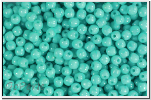 b�hm. Glasperle, rund, 3mm, turquoise, op., 50 Stk.