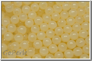 b�hm. Glasperle, rund, 5mm, beige, opal, 25 Stk.