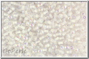 b�hm. Glasperle, rund, 3mm, crystal, transparent, rainbow, 50 Stk.