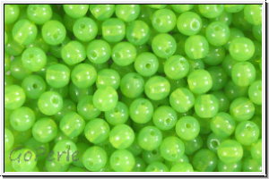 b�hm. Glasperle, rund, 4mm, lime green, opal, 50 Stk.