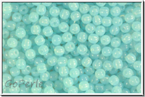 b�hm. Glasperle, rund, 3mm, aqua, opal, 50 Stk.