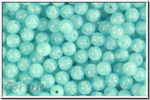 b�hm. Glasperle, rund, 4mm, aqua, opal, 50 Stk.