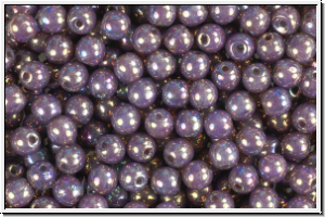 b�hm. Glasperle, rund, 4mm, white, op., vega, iris., 50 Stk.