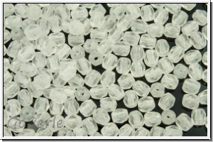 B�hm. Glasschliffperle, feuerpol., 3mm, crystal, trans., matte, 50 Stk.