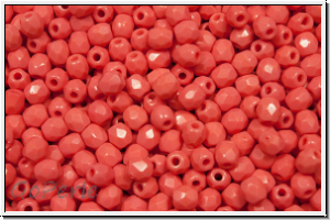 B�hm. Glasschliffperle, feuerpol., 3mm, salmon, op., 50 Stk.