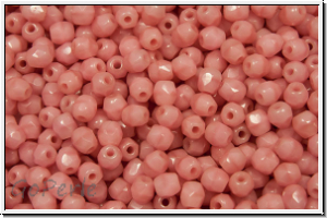 B�hm. Glasschliffperle, feuerpol., 3mm, pink, coral, op., 50 Stk.