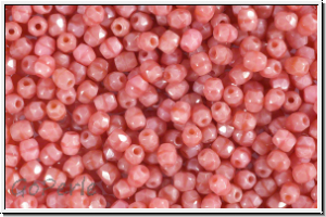 B�hm. Glasschliffperle, feuerpol., 3mm, pink, coral, moonlight, 50 Stk.
