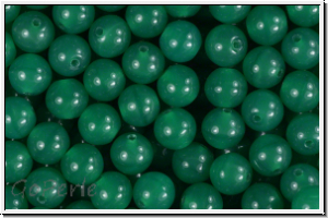 b�hm. Glasperle, rund, 6mm, emerald, opal, 25 Stk.