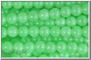 b�hm. Glasperle, rund, 6mm, mint green, opal, 25 Stk.