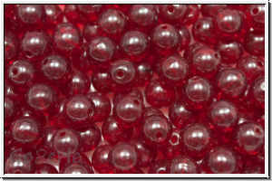 b�hm. Glasperle, rund, 6mm, siam, trans., 25 Stk.