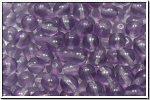 b�hm. Glasperle, rund, 6mm, tanzanite, trans., 25 Stk.