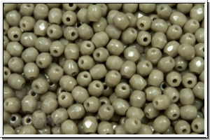 B�hm. Glasschliffperle, feuerpol., 3mm, anthrazit, op., 50 Stk.