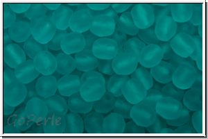 B�hm. Glasschliffperle, feuerpol., 4mm, blue, carribean, lt, trans., matte, 50 Stk.