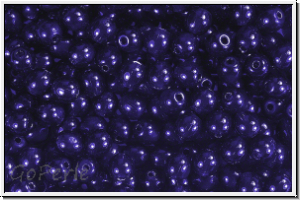 b�hm. Glasperle, rund, 4mm, cobalt, trans, 50 Stk.