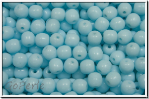 b�hm. Glasperle, rund, 4mm, aqua, lt., op., 50 Stk.