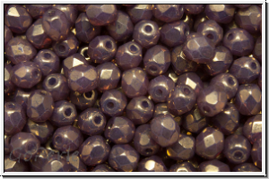 B�hm. Glasschliffperle, feuerpol., 4mm, white, opal, vega luster, 50 Stk.